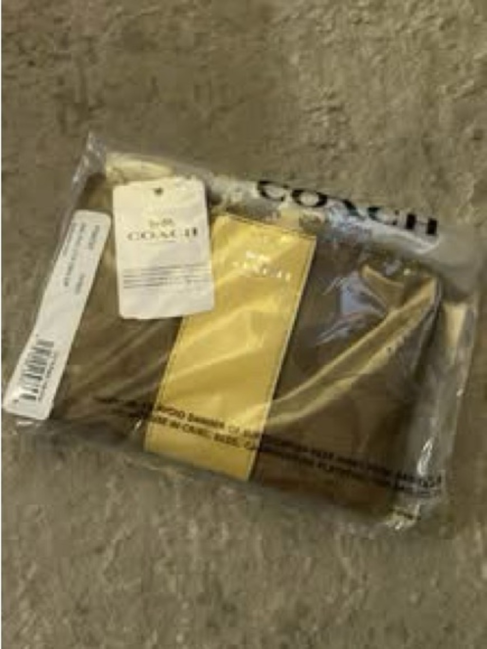 NEW in plastic Authentic Coach  wristlet Brown & Yellow Wristlet Clutch
